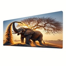 Creative Elephant Desert Mouse Pad, Modern Desk Mat with Detailed Landscape De picture