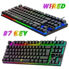 87 Key Compact Wired Gaming Keyboard, 75% RGB Backlit Mechanical Feel Keyboard picture