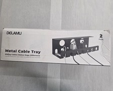 Delamu 2 Pack Metal Under Desk Cable Management Tray, U-Channel Cord Organizer  picture