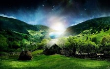 Landscape nature art sky Custom Gaming Mat Desk picture