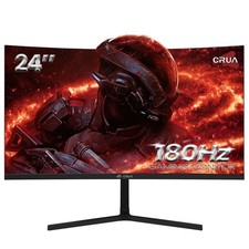CRUA Curved Gaming Monitor, 24-Inch FHD 1920x1080 VA Panel, 180Hz Refresh Rate, picture