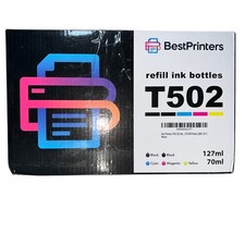 BestPrinters Assorted Refill Ink Bottles T502 5 Count 2x127ml 3x70ml NEW picture