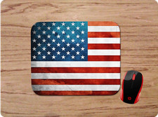 AMERICAN FLAG DISTRESSED LOOK PATRIOTIC CUSTOM MOUSE PAD NONSLIP NEOPRENE picture