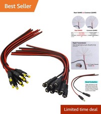 10 Pairs 18AWG 12V DC Pigtail Connectors - Safe for All Devices picture