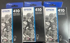 Lot of 3 Epson T410 Ink Cartridges Black Genuine T410020 2136/3 picture