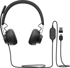 Logitech Zone Wired Noise Cancelling Headset USB-C USB-A Graphite Mic Open Box picture