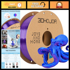 Dual Color Silk PLA Filament 1.75mm Blue Purple 3D Printing 1KG Coextrusion Spoo picture