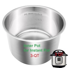 Stainless Steel Inner Pot for Instant Pot 3-Qt, 304 (18/8) Stainless Steel Po... picture