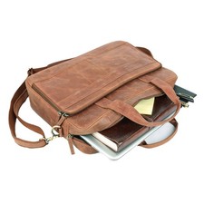Men’s Distressed Brown Leather Laptop Bag, Handmade Leather Briefcase picture
