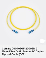 Corning 040402G5120003M 3 Meter Fiber Optic Jumper LC Duplex SINGLE-MODE (OS2) picture