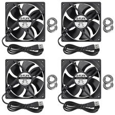 4 Pack 92mm x 25mm 2-Pin DC Brushless Computer Case Cooling Fans Ball Bearing picture