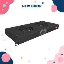 NEW 1U 19in Rack Mount Fan Dual Fan Temp Control Server Cooling System picture