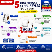 NIIMBOT D Series Label Rolls for D11 D110 D101 D101M Direct Thermal Labels picture