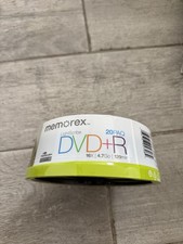 📀 NEW Memorex DVD+R Discs 20 Pk Lightscribe 16x 4.7GB 120min Factory Sealed picture