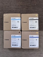 2016/19 LOT 4 GENUINE CANON PFI-306B BLUE BLACK CYAN PHOTO CYAN INK TANK picture
