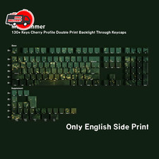 Jaycomia Cherry PBT Keycaps 131-Key Green Double Print Multi-Language Gaming picture
