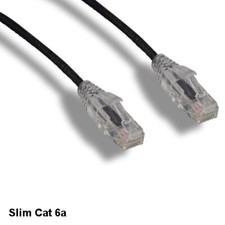 Kentek Black 10ft Ultra Slim Cat6A Patch Cable 28AWG UTP Snagless Ethernet RJ45 picture