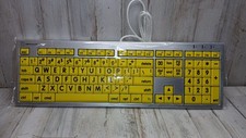 Logickeyboard 'Slimline' with Large Print • Black Letters on Yellow Key Esk-7599 picture