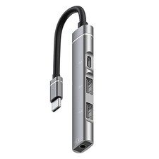 USB-C / Type-C a 3,5 mm + 2USB + Type-C HUB Estación de acoplamiento (Gris) picture