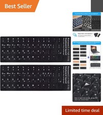 High-Quality Vinyl Korean-English Keyboard Stickers - 2 Pack, Scratch Resistant picture