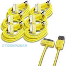 6X 10FT 30-PIN USB SYNC DATA POWER CHARGER YELLOW CABLE IPHONE IPOD TOUCH IPAD picture