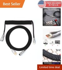 8m Coiled USB C to USB A TPU Cable with Detachable Aviator for Gaming Keyboards picture