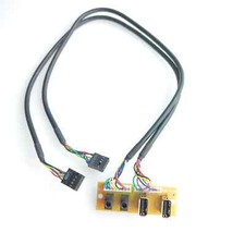 Dual USB 2.0 9P 3.5mm HD Audio Standing Motherboard Extension Cable Front Panel picture
