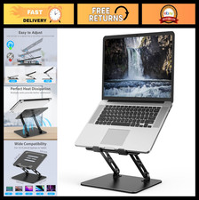 Adjustable Metal Laptop Stand for Desk - Ergonomic Riser Holder, Portable & Stur picture