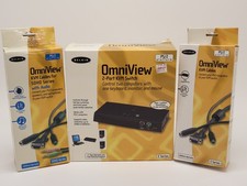 Belkin OmniView 2 Port KVM Switch w/ 2 Sets of Omniview KVM Cables, Brand New picture