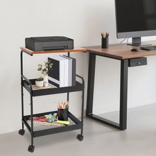 Mobile Printer Stand 3 Tier Rolling Cart 22 Lbs For Home Office Small Space picture