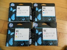 2015-19 GENUINE SET 4 HP #91 PRINTHEADS C9460A C9461A-C9463A DESIGNJET Z6100 NEW picture