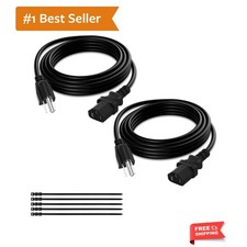3-Prong Replacement Power Cord 6 Ft/2 Pack, Heatproof Flexible Durable AC Dev... picture