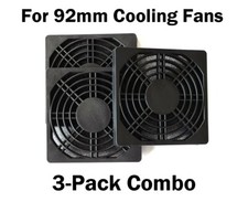 Cooling Fan Dust Filter 92mm x 3 Pack with Removable Washable Mesh Filter Black picture