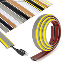 Cord Cover Floor Cable Protector - Strong Self Adhesive Floor Cord Covers 6ft Gr picture