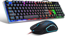 Gaming Keyboard and Mouse Combo, K1 RGB LED Backlit Wired Keyboard with 104 Key picture