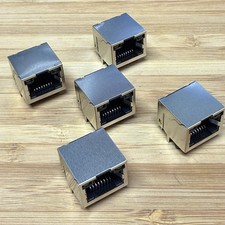 5x RJ45 8P8C PCB Ethernet Jack w/Dual LEDs (Green/Yellow) Shielded LAN Connector picture