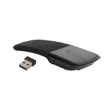 2.4GHz Foldable Arc Touch Wireless Mouse Optical Mice With USB Receiver Black picture