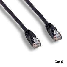 KNTK Black 25ft Cat6 UTP Patch Cord 24AWG 550MHz Panel Router Networking RJ45 picture