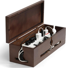 Wooden Cable Management Box – Modern Wire Organizer Box & Power Strip Cover for picture