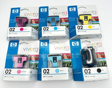 Lot of 6 HP 02 Vivera Ink Cartridges Sealed Expired 2007-2008 picture