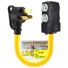 220 to 110 Adapter Compatible with NEMA 10-50P to 4X 5-20R/15R with 20 Amp Ci... picture