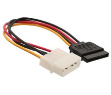 2 x IDE/Molex 4-Pin Male To Serial ATA SATA 15-Pin Female Power Adapter Cable picture