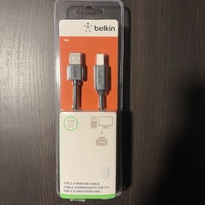 Belkin USB 2.0 Printer Cable USB-A to USB-B 6ft/1.8m Black F3U154BT1.8M picture