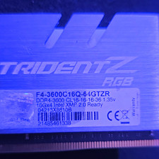 G.SKILL Trident Z RGB  (16GB) DDR4-3600 DIMM Intel XMP F4-3600C16Q-64GTZR picture