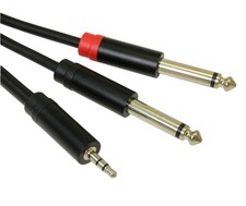 3ft Premium 3.5mm TRS Stereo Male to 2 1/4inchinch TS Stereo Breakout Cable picture