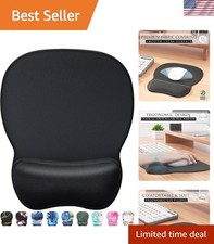Smooth Lycra Ergonomic Mouse Pad - 9.4 x 8.1 in Black with Wrist Rest picture