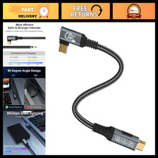 240W USB-C Cable 80Gbps, Right Angle 1ft, 8K/16K 60Hz Thunderbolt 4 Monitor Cabl picture