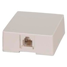 1 Port RJ11 6P4C Jack Telephone Phone Line Surface Mount Box Modular White picture