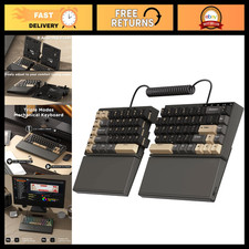 Ergonomic Split Keyboard with Linear Creamy Switches - Black, Gaming & Office Us picture