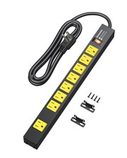 Dewenwils Industrial Power Strip 8 Outlet Metal Workshop Surge Protector Heavy D picture